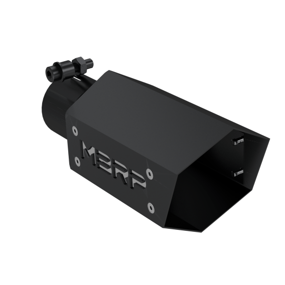 Universal 4 Inch Hexagon Shaped 2.5 Inch Inlet 10 Inch Assembled Black Hardware MBRP Exhaust Tip