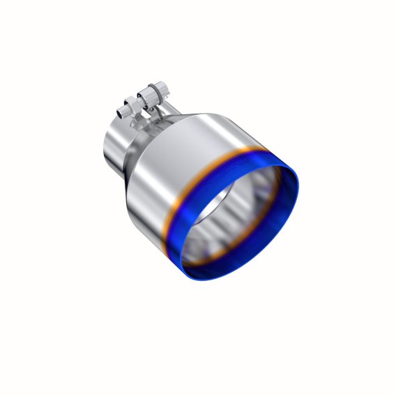 Burnt End Tip 3 inch ID 5 Inch OD Out 6.5 Inch Length Angle Cut Single Wall Universal Tail Pipe T...