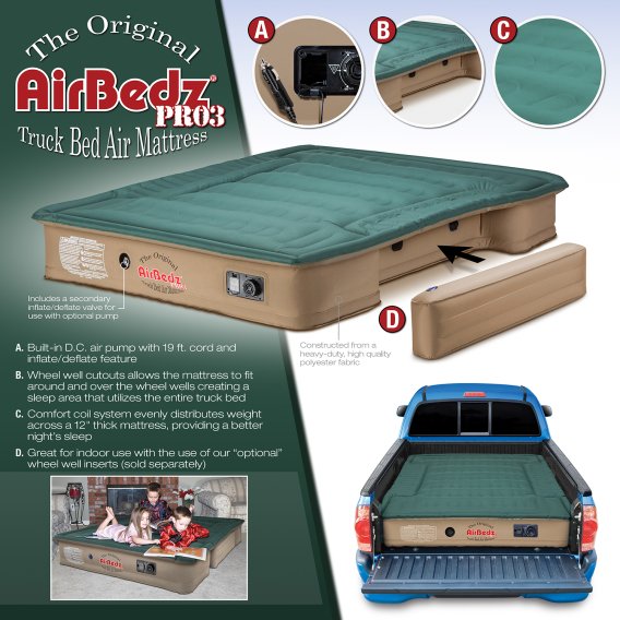 AirBedz Pro3 by Pittman Outdoors - PPI 301 Full Size 8.0' Long Bed with Built-in DC Air Pump - Th...