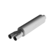 3 Inch Exhaust Pipe ID Inlet/Dual 2.5 Inch ID Outlet 30 Inch Chambered Muffler Aluminized Steel M...
