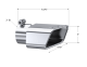 Exhaust Tip 4 3/4 Inch X 3 Inch ID Rectangle Angled Cut 3 Inch O.D. Inlet Driver Side 7 3/8 Inch ...