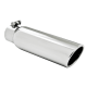 3.5 Inch OD 2.5 Inch Inlet 12 Inch Length Angled Cut Rolled End Clampless-No Weld T304 Stainless ...