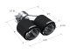 Carbon Fiber Tip  2.5 Inch ID Dual 4 Inch OD Out 9.5 Inch Length Dual Wall MBRP